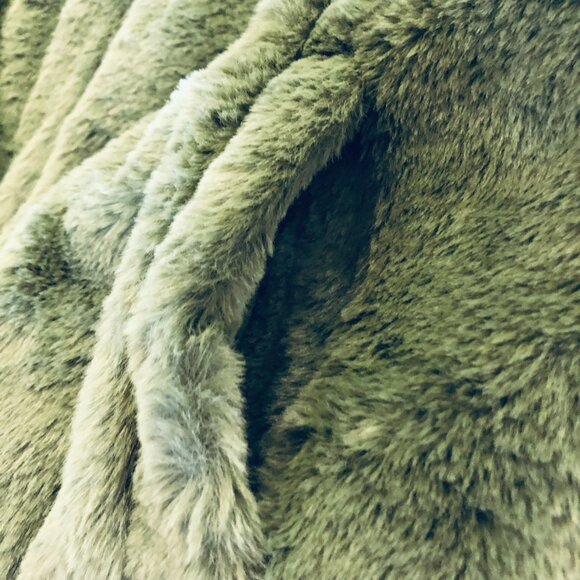 Forever 21 Zip Up Puffer Vest Jacket 2 Way Reversible Plush Trim Size L Green - Picture 15 of 16